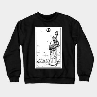 Black and White Tarot Hermit Crewneck Sweatshirt